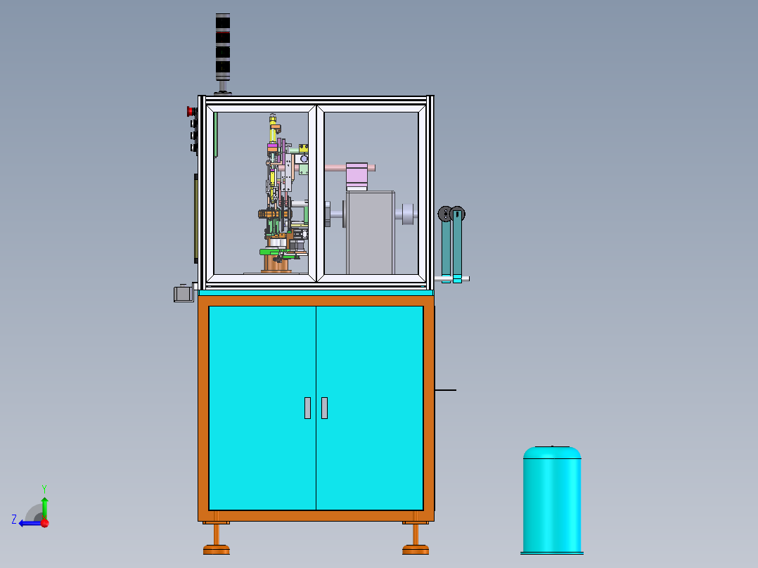 双工位绕线机sw22可编辑右视图