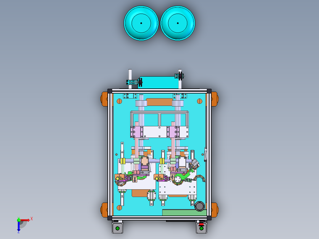 双工位绕线机sw22可编辑俯视图