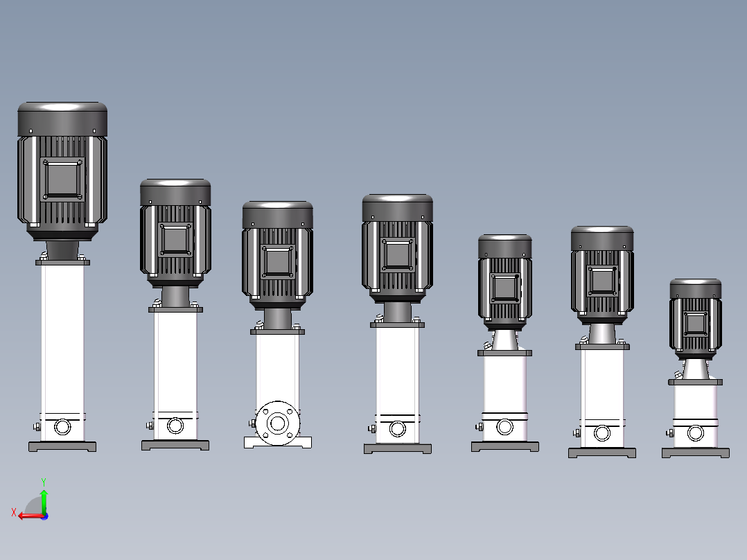 7款CDLF12~20系列多级泵后视图