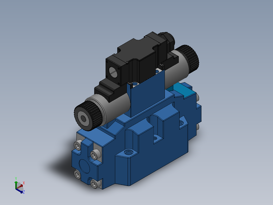 FWH-04直流线盒式电液换向阀正等轴测图