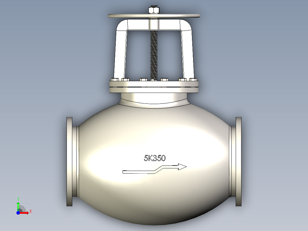 铸铁 铸钢截止阀 截止止回阀-JIS5K-350前视图