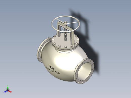 铸铁 铸钢截止阀 截止止回阀-JIS5K-350正等轴测缩略图
