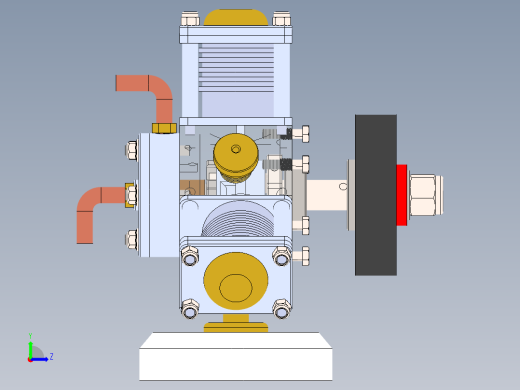 三缸星式蒸汽机three-cylinder-radial-steam-模型格式为 sw左视缩略图