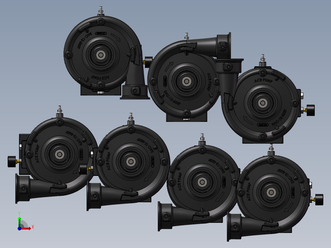 7款FMC-855F-HYD液压, 泵模型前视图