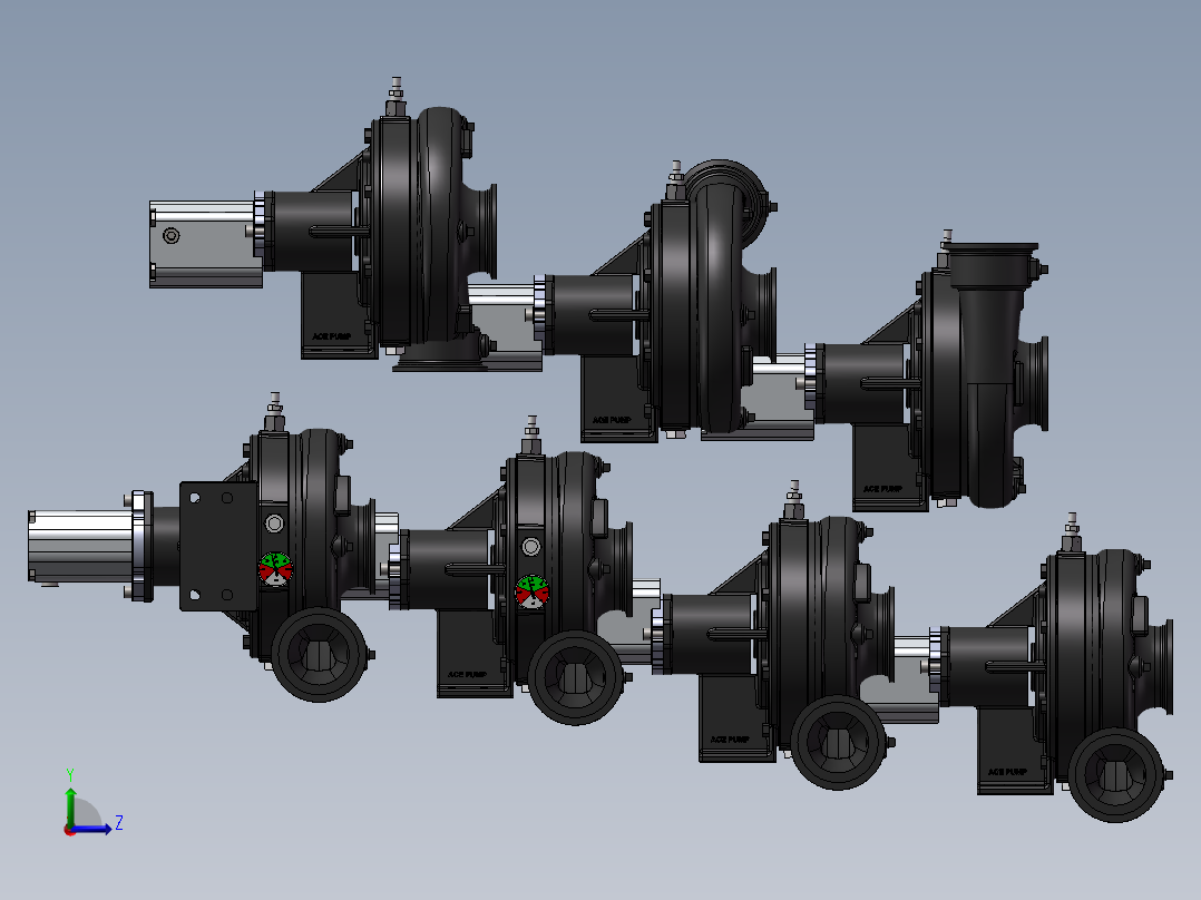 7款FMC-855F-HYD液压, 泵模型左视图