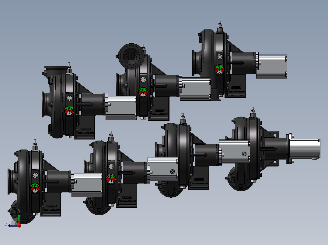 7款FMC-855F-HYD液压, 泵模型右视图