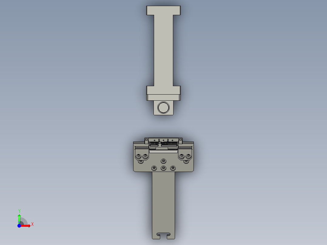 正位度导向槽前视图