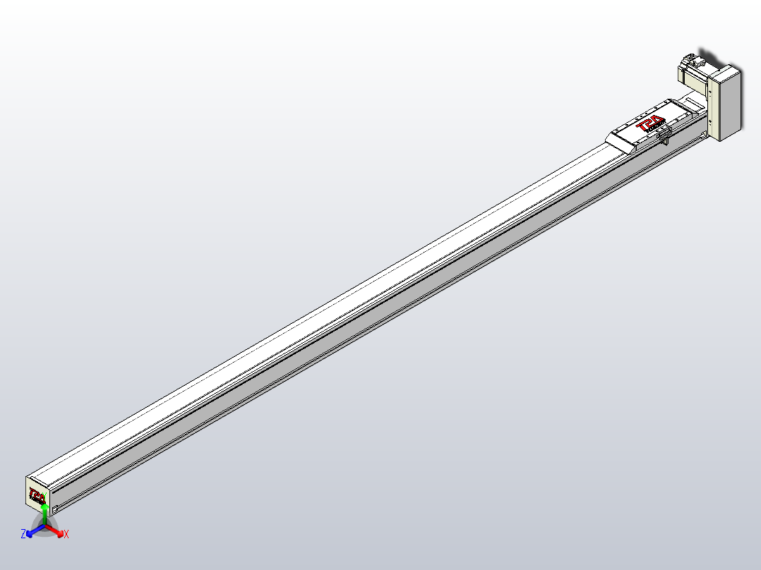 伺服电机集成皮带传动直线执行器TPA-OCB-100-192-L2250-LU-P75-N3主视图