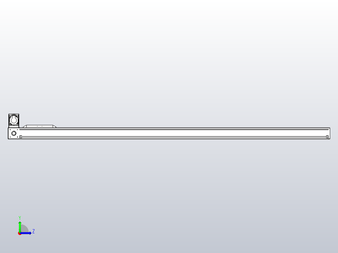 伺服电机集成皮带传动直线执行器TPA-OCB-100-192-L2250-LU-P75-N3左视图