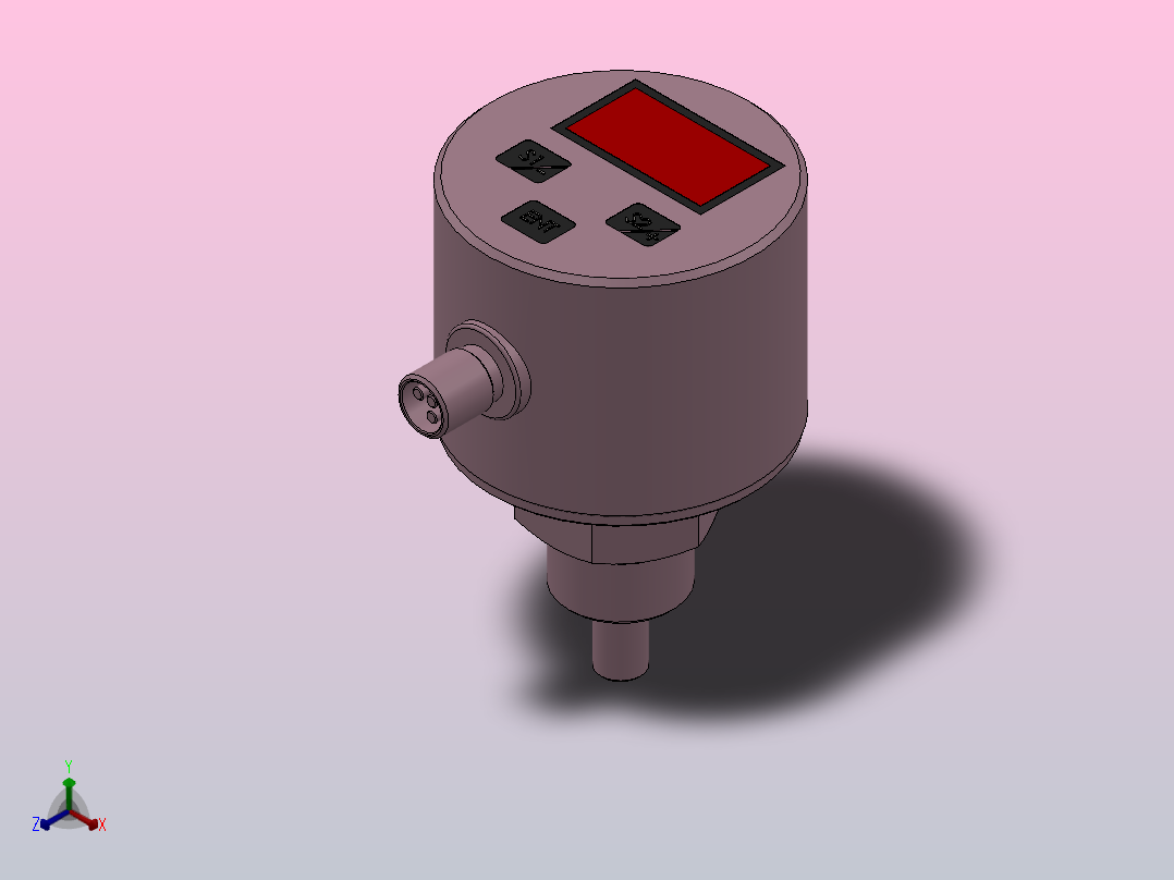 TXZLT100数显式(流量+温度)开关[TXZLT100-G12EDNNNQ]正等轴测图