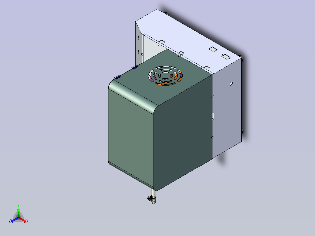 一款沾锡机半自动上料3D图纸主视图