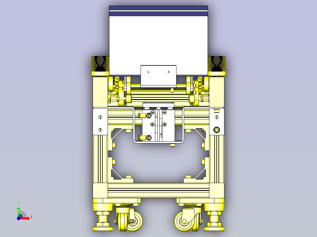 一款带避让组件的传送带3D模型前视图
