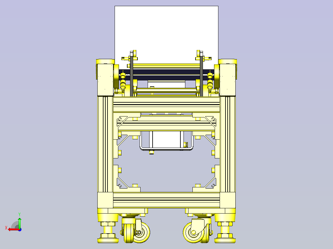 一款带避让组件的传送带3D模型后视图
