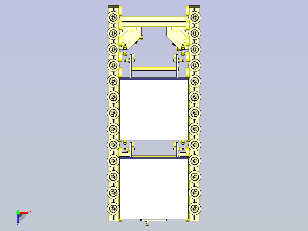 一款带避让组件的传送带3D模型俯视图