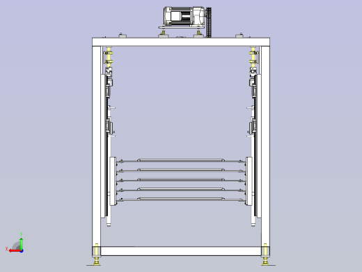 一款面板储备升降机构3D模型后视缩略图