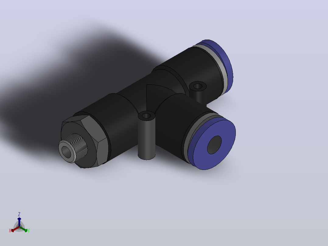 PD螺纹侧三通[PD04-M5]主视图