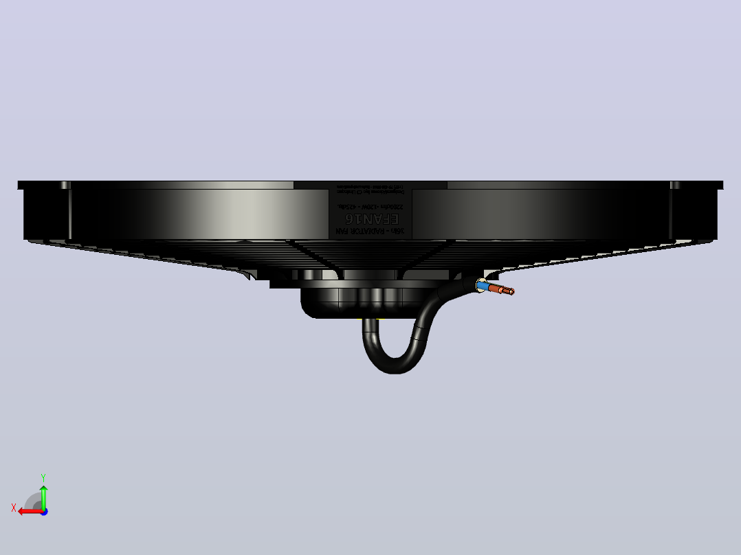 LINDEC 16IN英寸风扇efan 16 2200 cfm 120 w 425直径散热器风扇后视图