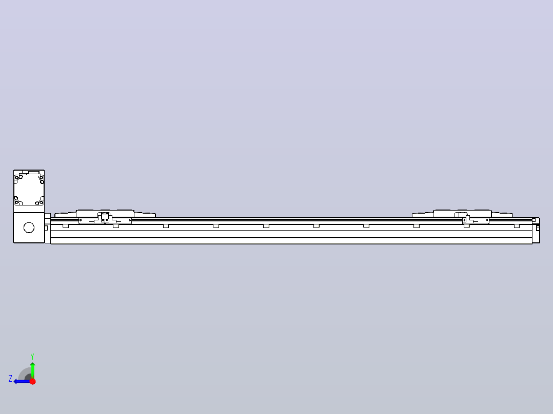 皮带直线轴双滑块型TPA-GCBS-120-P70-L250-LU-M20-N3右视图