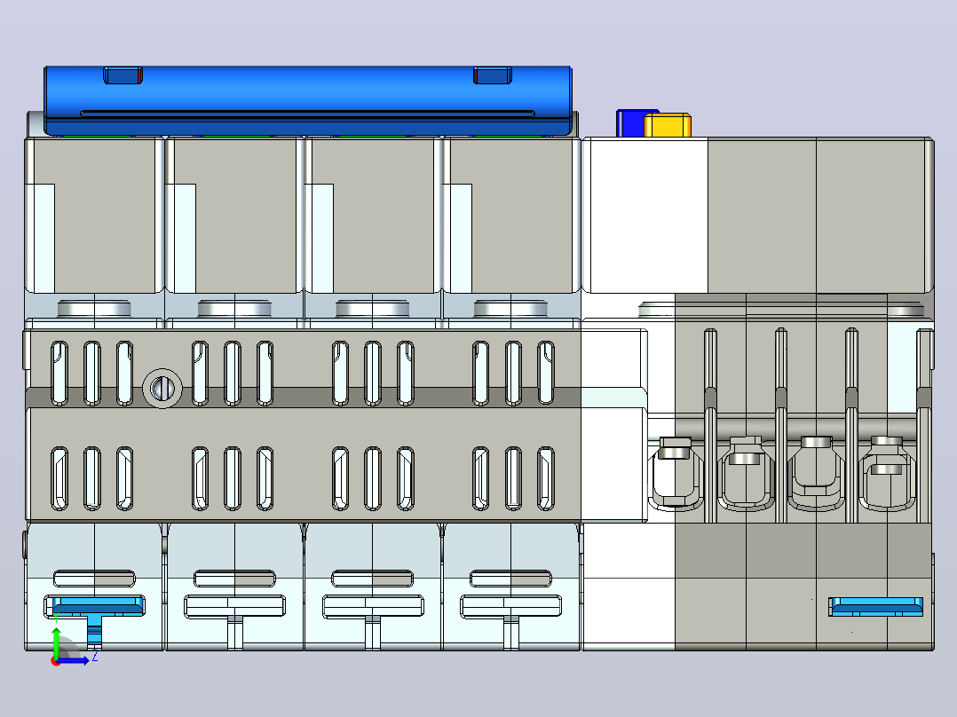 NXBLE-32 4P剩余电流动作断路器三维模型202405 (1)左视图