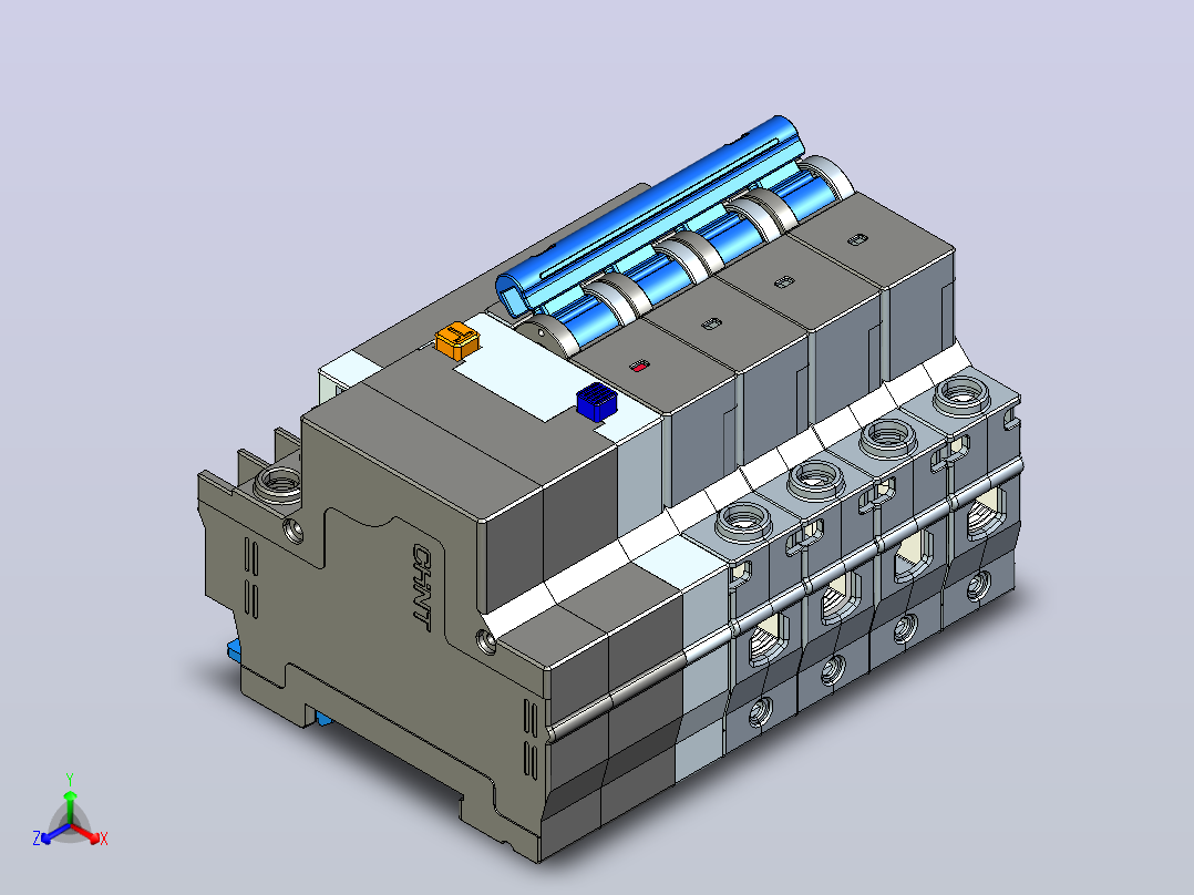 NXBLE-32 4P剩余电流动作断路器三维模型202405 (1)正等轴测图