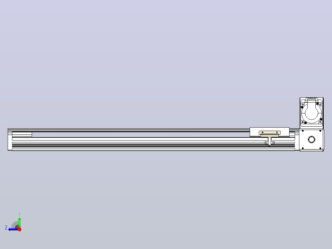 皮带直线轴半封闭可选导轨TPA-HNB-105D-90-L600-RU-C-P20-N3右视图