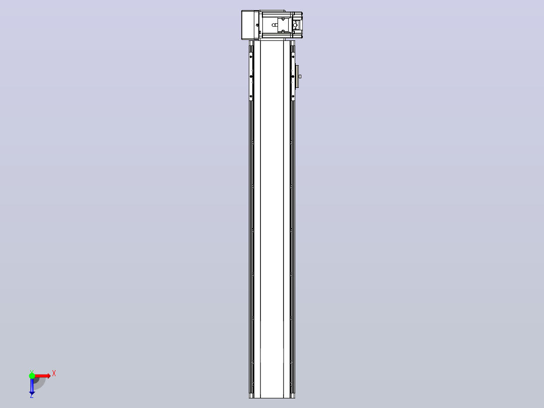 皮带直线轴半封闭可选导轨TPA-HNB-105D-90-L600-RU-C-P20-N3俯视图