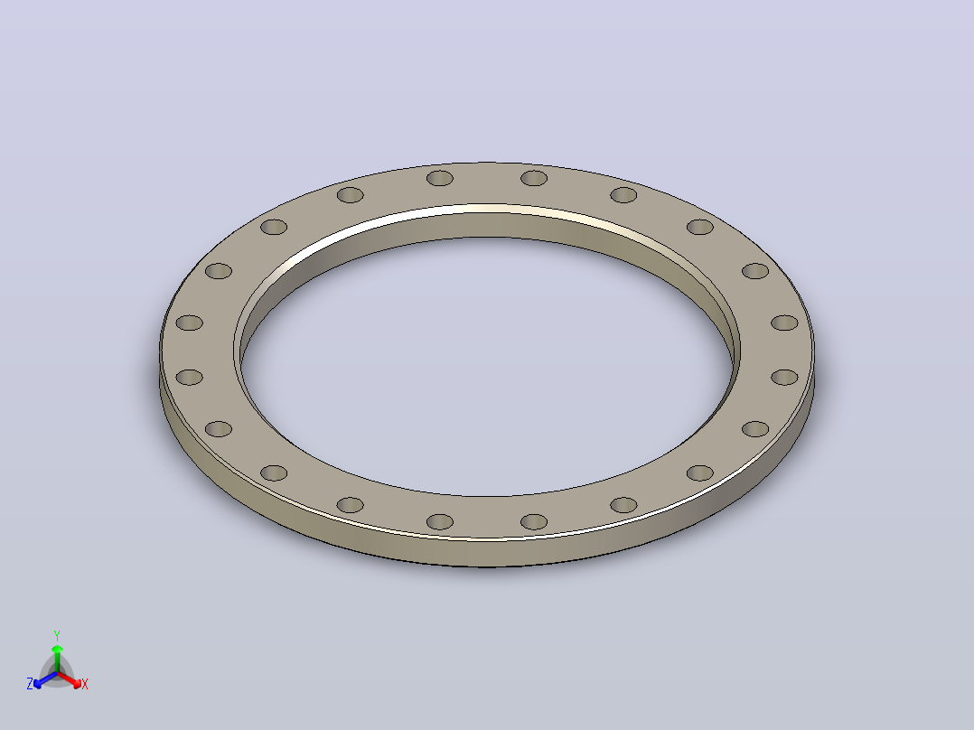 平面法兰UN 6089 PN 10-包含所有变型和每个变型的step模型的Solidworks零件主视图
