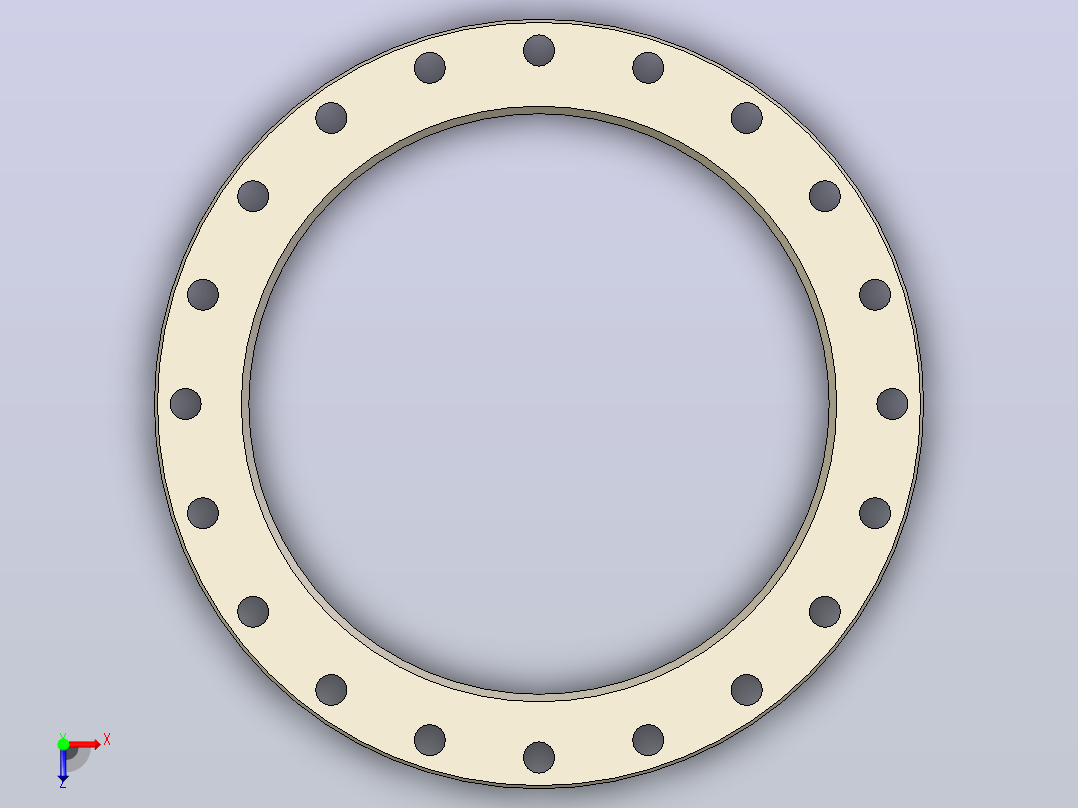 平面法兰UN 6089 PN 10-包含所有变型和每个变型的step模型的Solidworks零件俯视图