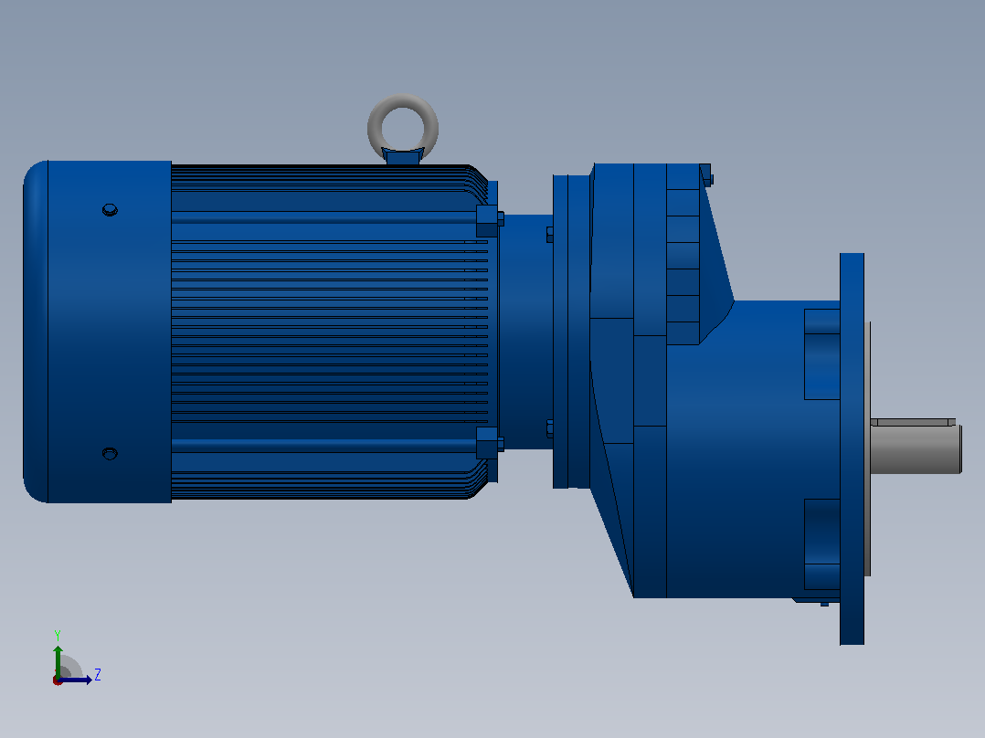 RXF67法兰轴伸式安装斜齿轮减速机RX67-Y0.55-4P-80-M1-0°-Φ200左视图