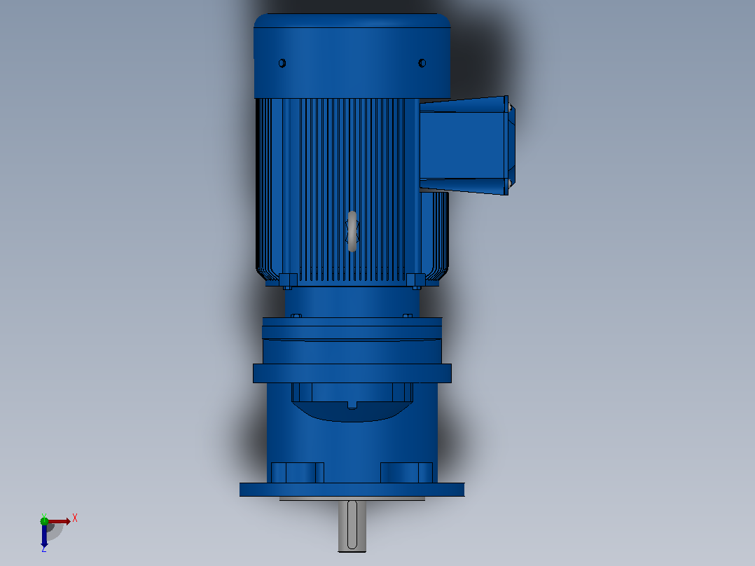 RXF67法兰轴伸式安装斜齿轮减速机RX67-Y0.55-4P-80-M1-0°-Φ200俯视图