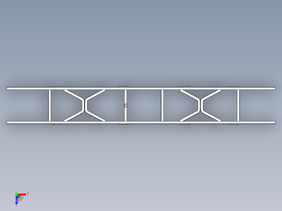 12m客车车架结构设计及分析(ug+说明书+分析图片)俯视图