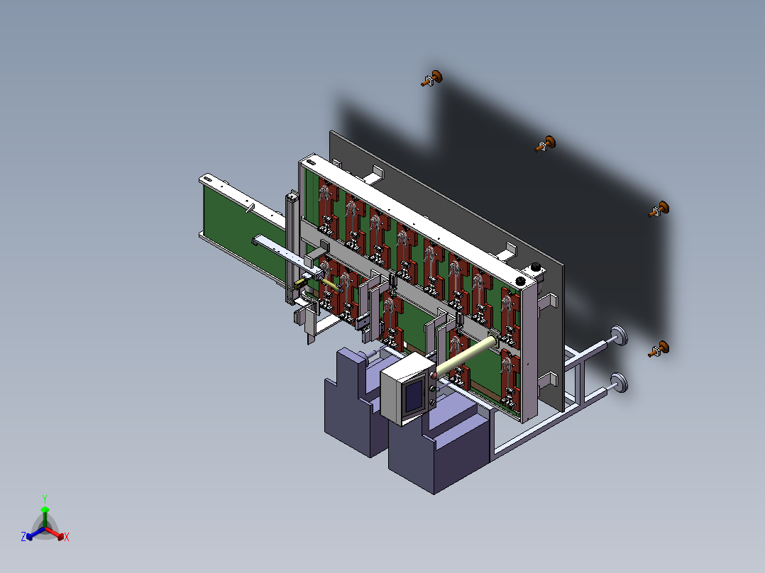 工业小风扇CCD检测贴标一体机sw17可编辑正等轴测图