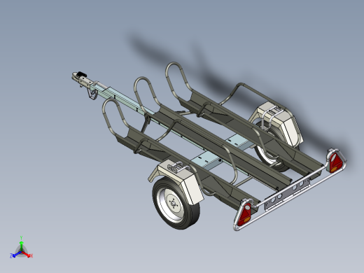 step格式的摩托车专用拖车