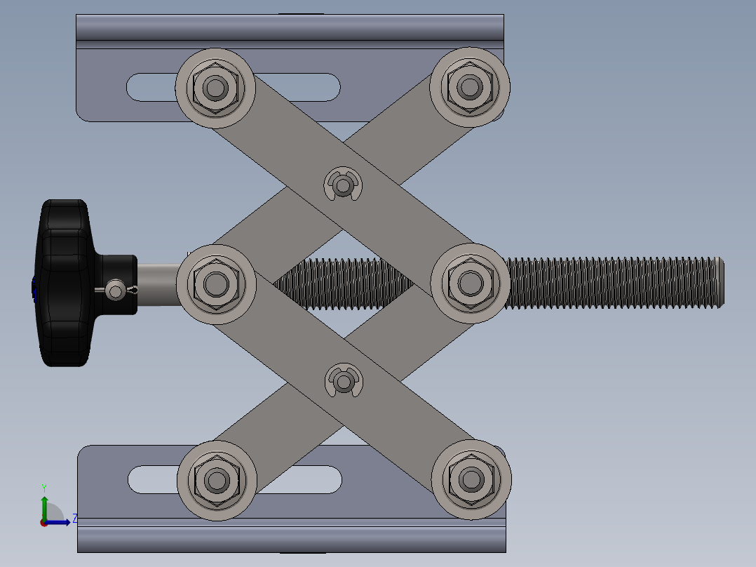 screw-jacks螺旋千斤顶升降台3D图纸 STEP格式左视图