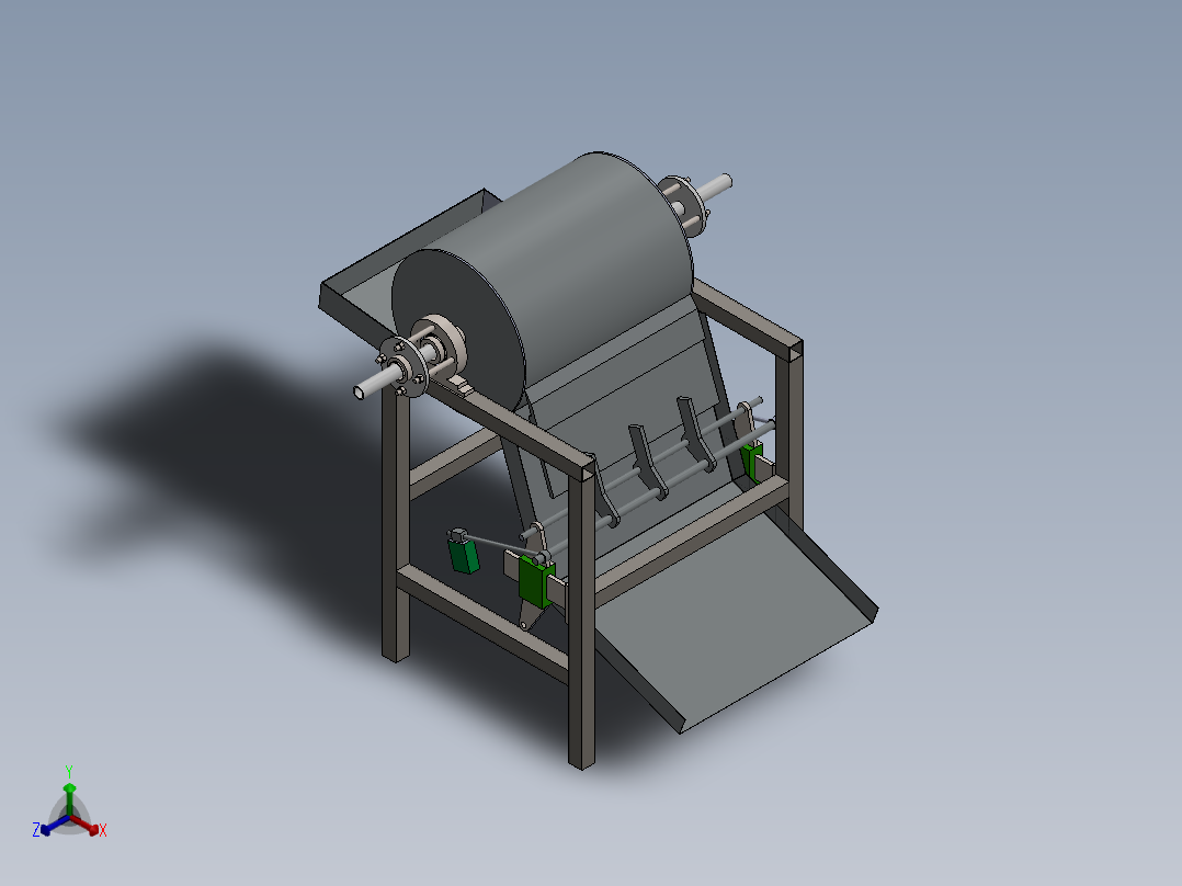 数控物理剪纸机模型正等轴测图
