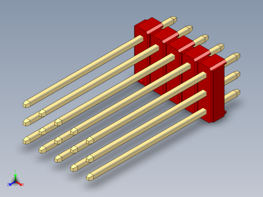 彩色公头100mil（2.54mm）系列-DS1021_red_3x05p_100mil_Type19_rev1.0