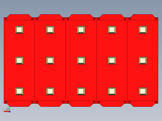 彩色公头100mil（2.54mm）系列-DS1021_red_3x05p_100mil_Type19_rev1.0后视缩略图