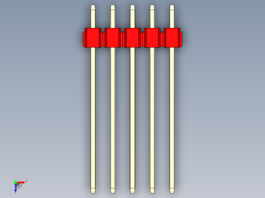彩色公头100mil（2.54mm）系列-DS1021_red_3x05p_100mil_Type19_rev1.0俯视缩略图