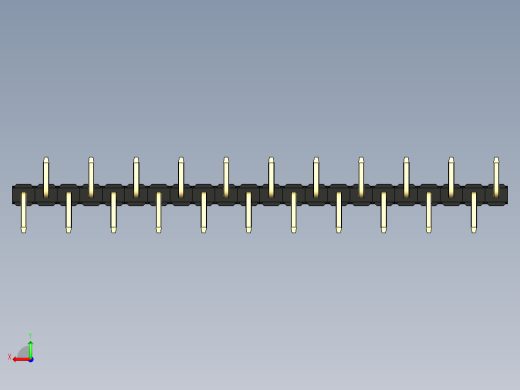 彩色公排针 100mil 2.54mm 系列-DS1022_black_22p_100mil_Type_SMT_R1_rev1.0后视缩略图