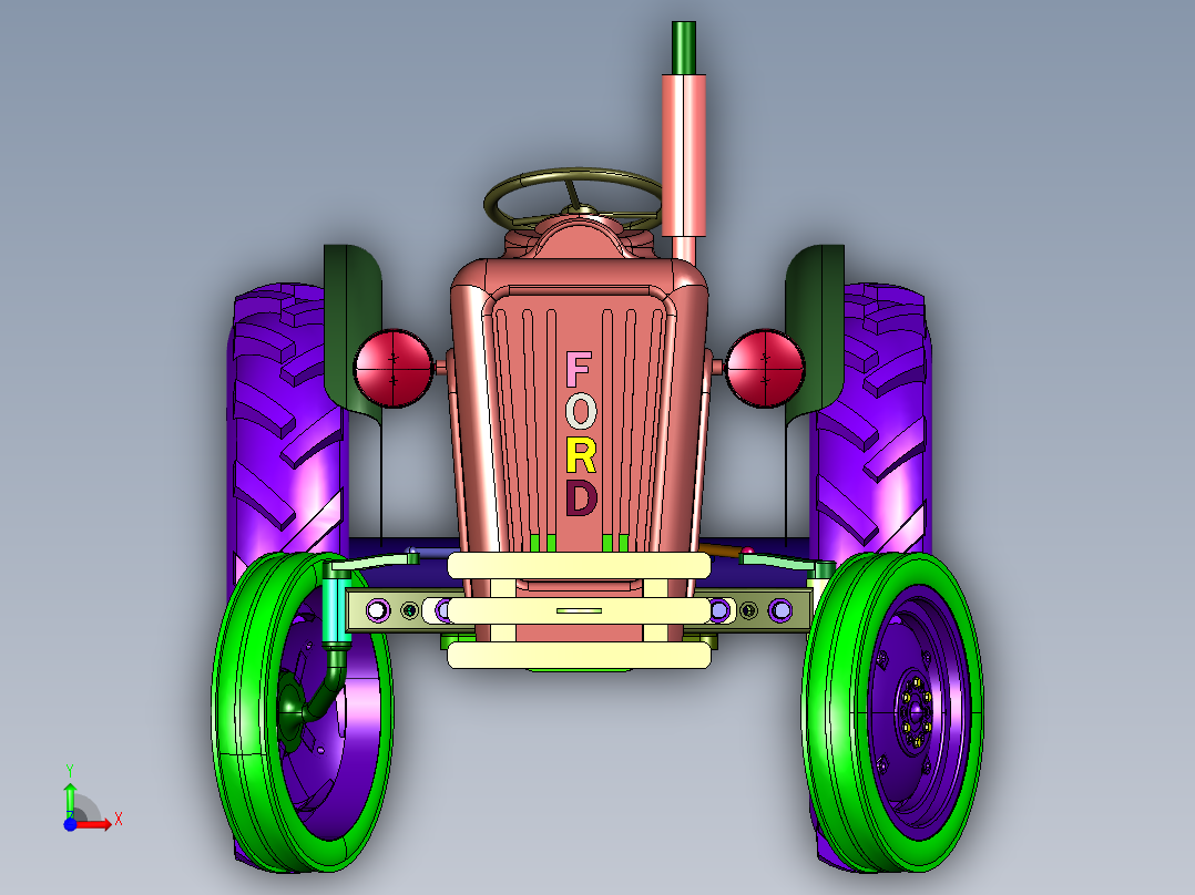 小型福特牌拖拉机前视图