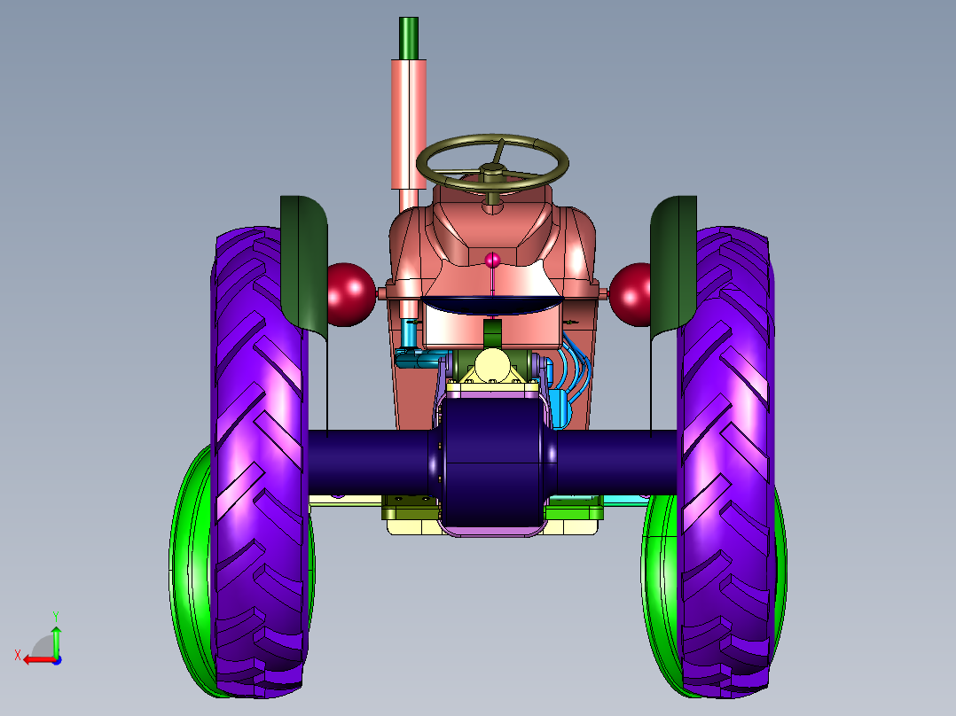 小型福特牌拖拉机后视图