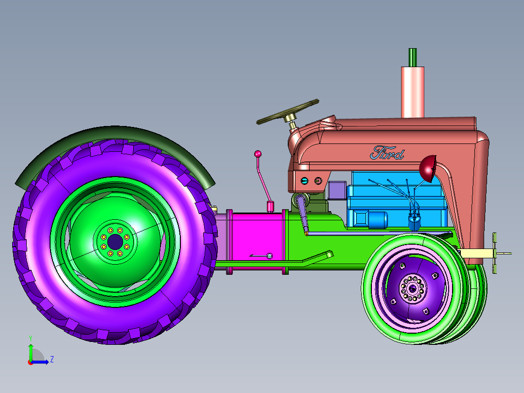 小型福特牌拖拉机左视图