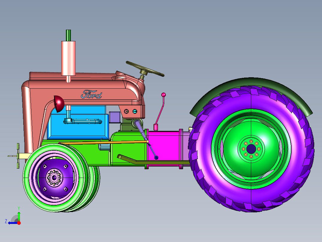 小型福特牌拖拉机右视图
