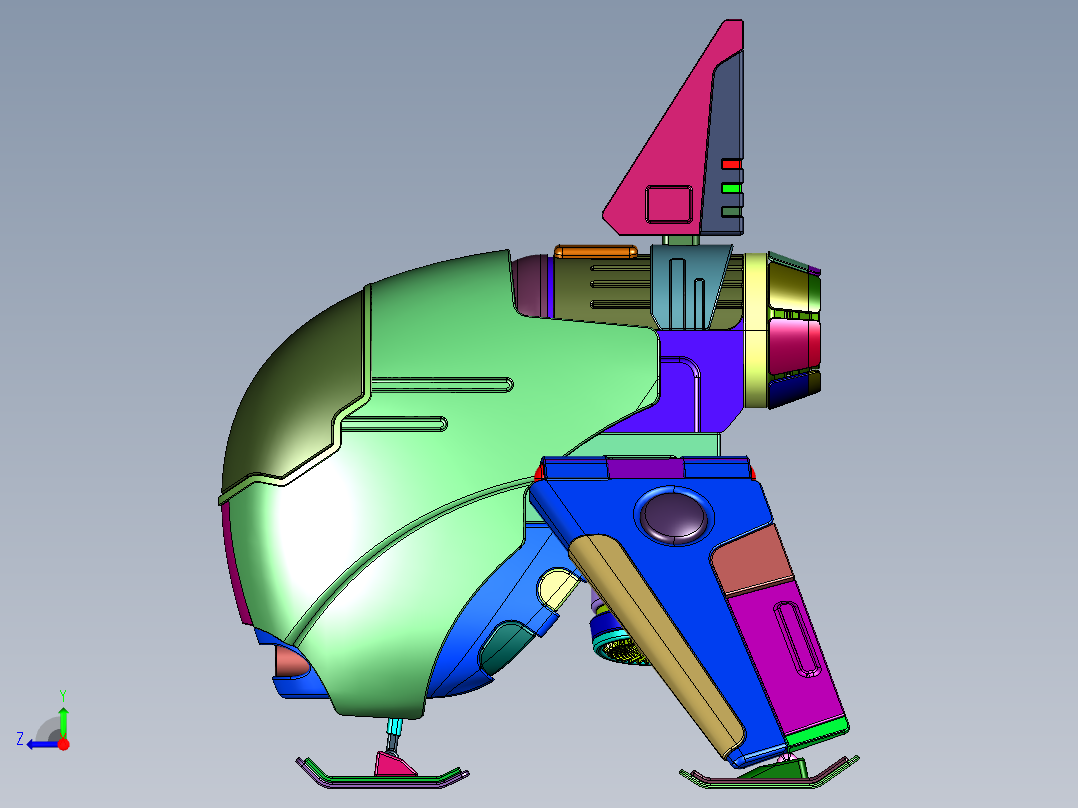 喷气式垂直起落无人机右视图