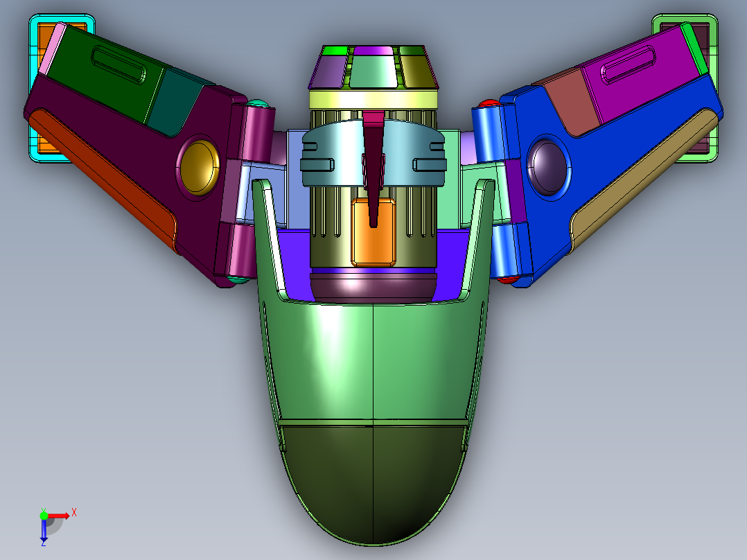 喷气式垂直起落无人机俯视图