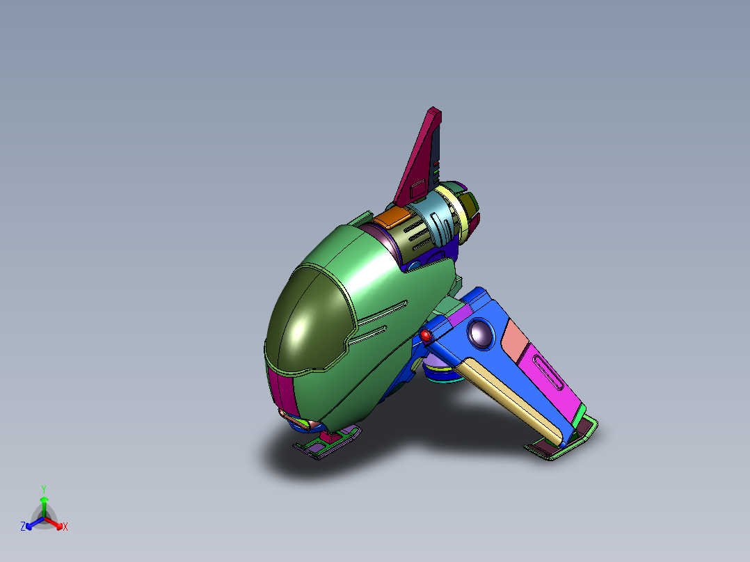 喷气式垂直起落无人机正等轴测图