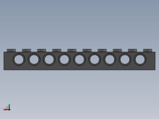 乐高机械组积木（横梁）-4211374 - 2730 Medium Stone Grey Technic Brick 1 x 10 with Holes后视缩略图