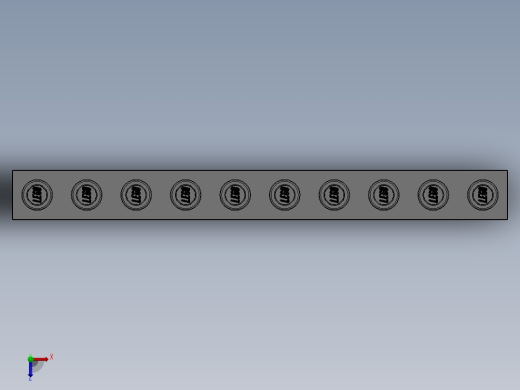 乐高机械组积木（横梁）-4211374 - 2730 Medium Stone Grey Technic Brick 1 x 10 with Holes俯视缩略图