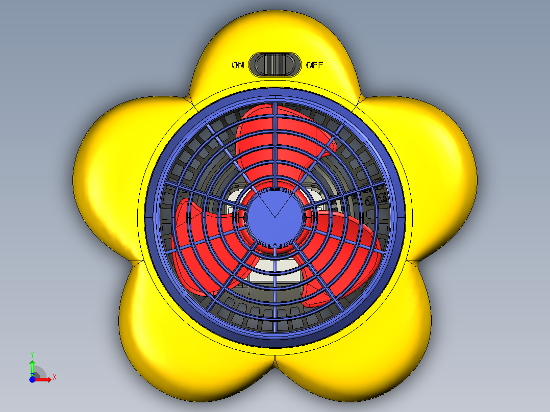 五角星小风扇前视图