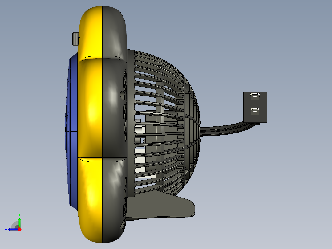 五角星小风扇右视图